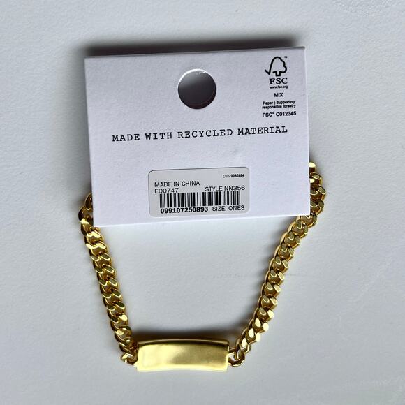 NWT Madewell Gold Chunky Bar Chain Bracelet - Picture 3 of 6